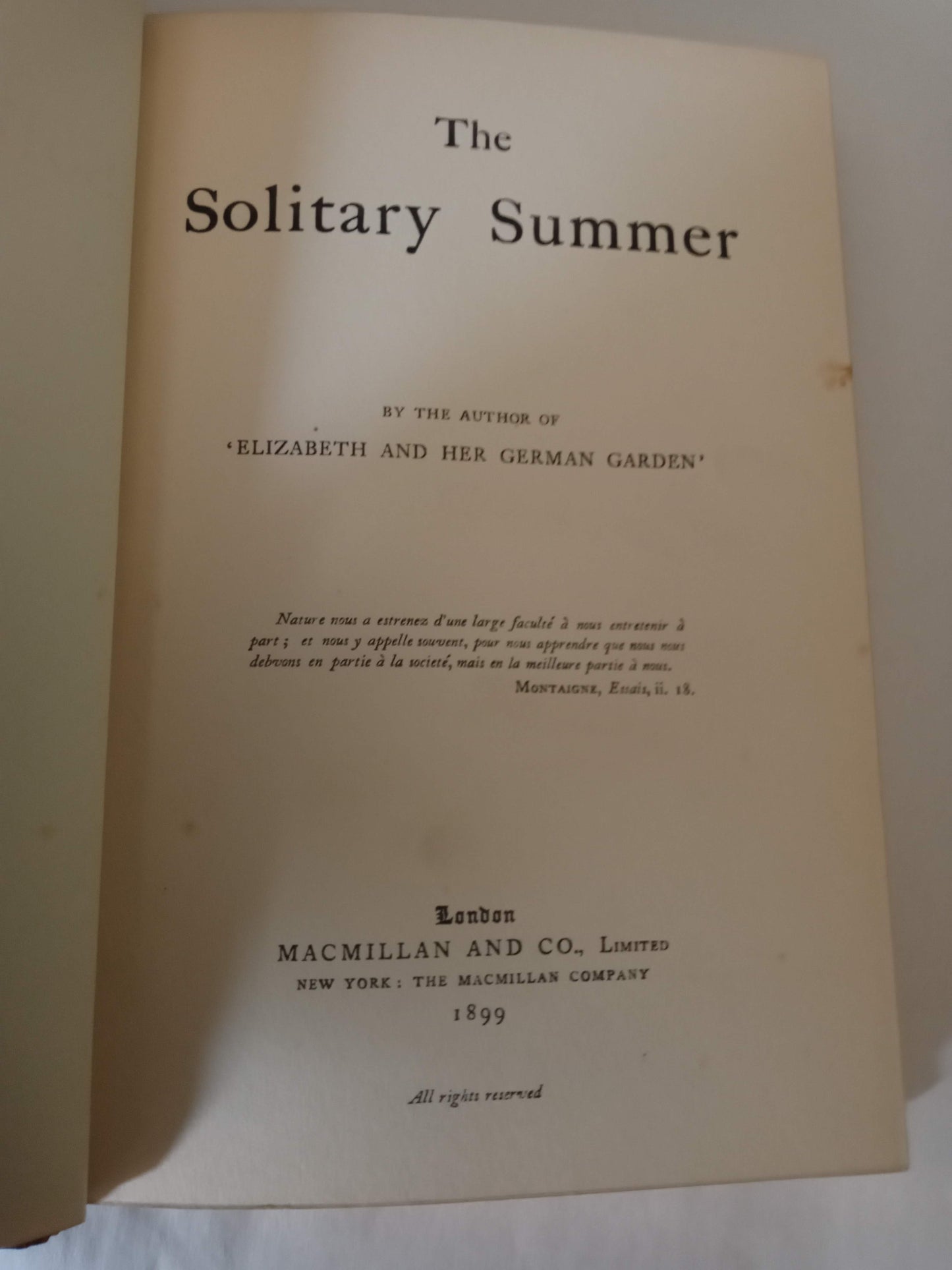 The Solitary Summer