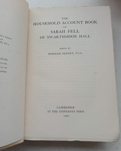 The Household Account Book Of Sarah Fell Of Swarthmoor Hall