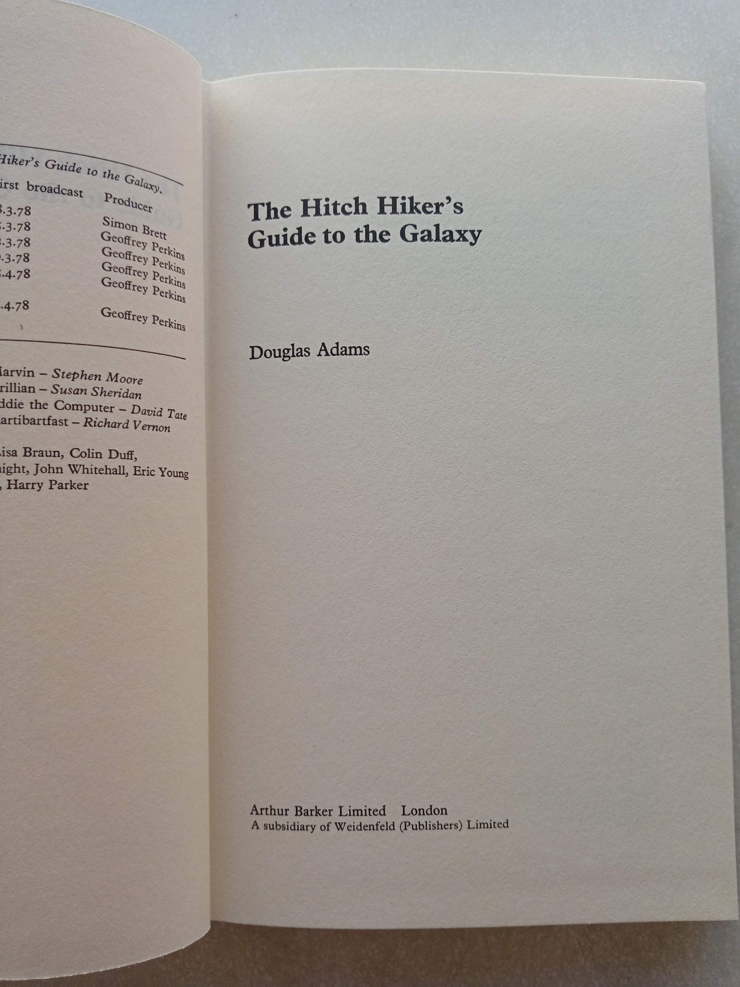 The Hitch Hiker's Guide to the Galaxy. 1st Edition