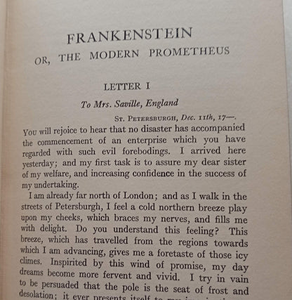 Frankenstein or the Modern Prometheus